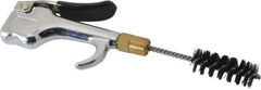 Coilhose Pneumatics - 150 Max psi Brush Tip Thumb Lever Blow Gun - 1/4 NPT, 4-1/2" Tube Length, Zinc Body, Brass Tip, Nylon Brush - Exact Tool & Supply