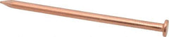 Made in USA - 20D, 6 Gauge, 4" OAL Common Nails - Smooth Shank, Copper - Exact Tool & Supply