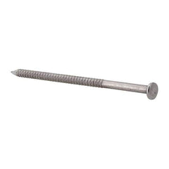Made in USA - 16D, 8 Gauge, 3-1/2" OAL Common Nails - Ring Shank, 18-8 Stainless Steel - Exact Tool & Supply