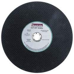 Makita - 14" Cutoff Wheel - 1/8" Thick, 1" Arbor, 5,000 Max RPM, Use with Gas Powered Saws - Exact Tool & Supply