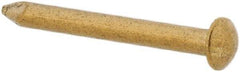 Made in USA - 18 Gauge, 1/2" OAL Escutcheon Pin Nails - Smooth Shank, Brass, Bright Finish - Exact Tool & Supply