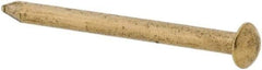 Made in USA - 18 Gauge, 5/8" OAL Escutcheon Pin Nails - Smooth Shank, Brass, Bright Finish - Exact Tool & Supply