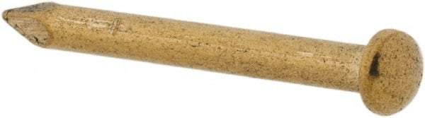 Made in USA - 16 Gauge, 5/8" OAL Escutcheon Pin Nails - Smooth Shank, Brass, Bright Finish - Exact Tool & Supply
