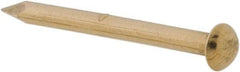 Made in USA - 16 Gauge, 3/4" OAL Escutcheon Pin Nails - Smooth Shank, Brass, Bright Finish - Exact Tool & Supply