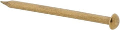 Made in USA - 16 Gauge, 1" OAL Escutcheon Pin Nails - Smooth Shank, Brass, Bright Finish - Exact Tool & Supply