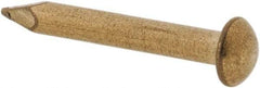 Made in USA - 14 Gauge, 5/8" OAL Escutcheon Pin Nails - Smooth Shank, Brass, Bright Finish - Exact Tool & Supply