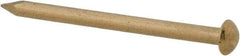 Made in USA - 14 Gauge, 1-1/4" OAL Escutcheon Pin Nails - Smooth Shank, Brass, Bright Finish - Exact Tool & Supply