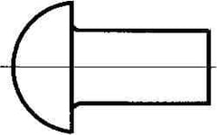 RivetKing - 3/16" Body Diam, Round Uncoated Stainless Steel Solid Rivet - 1" Length Under Head, Grade 18-8 - Exact Tool & Supply