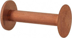 Made in USA - #8 Wire Body Diam, Flat Copper Belt Rivet with Washer - 1" Length Under Head, 1/2" Head Diam - Exact Tool & Supply