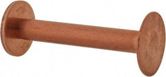 Made in USA - #8 Wire Body Diam, Flat Copper Belt Rivet with Washer - 1-1/4" Length Under Head, 1/2" Head Diam - Exact Tool & Supply