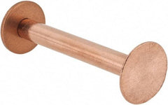 Made in USA - #8 Wire Body Diam, Flat Copper Belt Rivet with Washer - 1-1/2" Length Under Head, 1/2" Head Diam - Exact Tool & Supply