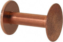 Made in USA - #9 Wire Body Diam, Flat Copper Belt Rivet with Washer - 3/4" Length Under Head, 15/32" Head Diam - Exact Tool & Supply