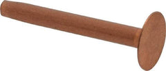 Made in USA - #10 Wire Body Diam, Flat Copper Belt Rivet with Washer - 1-1/4" Length Under Head, 7/16" Head Diam - Exact Tool & Supply