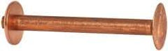 Made in USA - #10 Wire Body Diam, Flat Copper Belt Rivet with Washer - 1-1/2" Length Under Head, 7/16" Head Diam - Exact Tool & Supply
