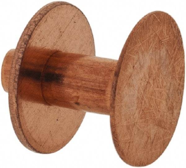 Made in USA - #12 Wire Body Diam, Flat Copper Belt Rivet with Washer - 3/8" Length Under Head, 3/8" Head Diam - Exact Tool & Supply