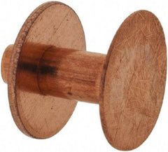 Made in USA - #12 Wire Body Diam, Flat Copper Belt Rivet with Washer - 3/8" Length Under Head, 3/8" Head Diam - Exact Tool & Supply