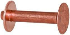 Made in USA - #12 Wire Body Diam, Flat Copper Belt Rivet with Washer - 3/4" Length Under Head, 3/8" Head Diam - Exact Tool & Supply