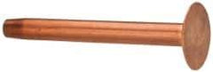 Made in USA - #12 Wire Body Diam, Flat Copper Belt Rivet with Washer - 1-1/4" Length Under Head, 3/8" Head Diam - Exact Tool & Supply