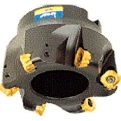 Iscar - 61.8, 62.4, 63, 63.7, 64.8mm Cut Diam, 22mm Arbor Hole, 6mm Max Depth of Cut, Indexable Chamfer & Angle Face Mill - 5 Inserts, O/S45MT\xB6R/S90MT\xB6R90CW Insert, Right Hand Cut, 5 Flutes, Series ChamMill - Exact Tool & Supply
