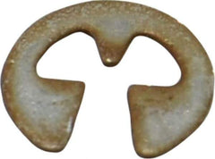 Rotor Clip - 0.079" Groove Diam, 7/64" Shaft Diam, Zinc Yellow Dichromate Steel, E Style External Retaining Rings - 0.02" Groove Width, 0.015" Groove Depth, 0.015" Ring Thickness, Grade 1060-1090 - Exact Tool & Supply