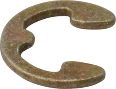 Rotor Clip - 0.102" Groove Diam, 9/64" Shaft Diam, Zinc Yellow Dichromate Steel, E Style External Retaining Rings - 0.02" Groove Width, 0.019" Groove Depth, 0.015" Ring Thickness, Grade 1060-1090 - Exact Tool & Supply