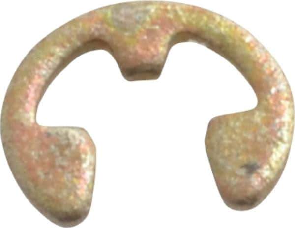 Rotor Clip - 0.116" Groove Diam, 5/32" Shaft Diam, Zinc Yellow Dichromate Steel, E Style External Retaining Rings - 0.029" Groove Width, 0.02" Groove Depth, 0.025" Ring Thickness, Grade 1060-1090 - Exact Tool & Supply