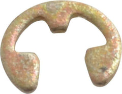 Rotor Clip - 0.116" Groove Diam, 5/32" Shaft Diam, Zinc Yellow Dichromate Steel, E Style External Retaining Rings - 0.029" Groove Width, 0.02" Groove Depth, 0.025" Ring Thickness, Grade 1060-1090 - Exact Tool & Supply