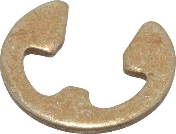 Rotor Clip - 0.127" Groove Diam, 11/64" Shaft Diam, Zinc Yellow Dichromate Steel, E Style External Retaining Rings - 0.029" Groove Width, 0.022" Groove Depth, 0.025" Ring Thickness, Grade 1060-1090 - Exact Tool & Supply