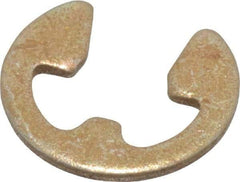 Rotor Clip - 0.127" Groove Diam, 11/64" Shaft Diam, Zinc Yellow Dichromate Steel, E Style External Retaining Rings - 0.029" Groove Width, 0.022" Groove Depth, 0.025" Ring Thickness, Grade 1060-1090 - Exact Tool & Supply