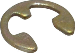 Rotor Clip - 0.147" Groove Diam, 3/16" Shaft Diam, Zinc Yellow Dichromate Steel, E Style External Retaining Rings - 0.029" Groove Width, 0.02" Groove Depth, 0.025" Ring Thickness, Grade 1060-1090 - Exact Tool & Supply