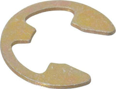 Rotor Clip - 1/4" Groove Diam, 5/16" Shaft Diam, Zinc Yellow Dichromate Steel, E Style External Retaining Rings - 0.029" Groove Width, 0.031" Groove Depth, 0.025" Ring Thickness, Grade 1060-1090 - Exact Tool & Supply