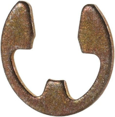Rotor Clip - 0.303" Groove Diam, 3/8" Shaft Diam, Zinc Yellow Dichromate Steel, E Style External Retaining Rings - 0.039" Groove Width, 0.036" Groove Depth, 0.035" Ring Thickness, Grade 1060-1090 - Exact Tool & Supply