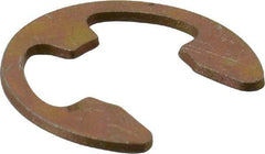 Rotor Clip - 0.343" Groove Diam, 7/16" Shaft Diam, Zinc Yellow Dichromate Steel, E Style External Retaining Rings - 0.039" Groove Width, 0.047" Groove Depth, 0.035" Ring Thickness, Grade 1060-1090 - Exact Tool & Supply