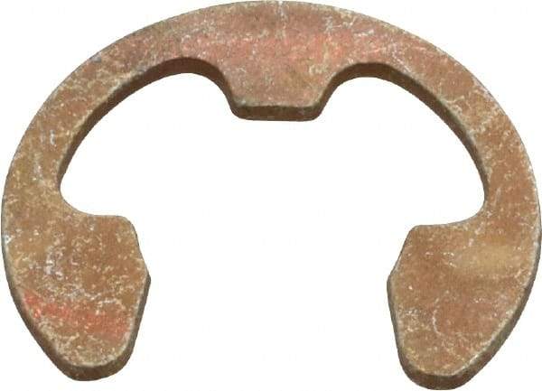 Rotor Clip - 0.396" Groove Diam, 1/2" Shaft Diam, Zinc Yellow Dichromate Steel, E Style External Retaining Rings - 0.046" Groove Width, 0.052" Groove Depth, 0.042" Ring Thickness, Grade 1060-1090 - Exact Tool & Supply