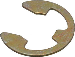 Rotor Clip - 0.675" Groove Diam, 7/8" Shaft Diam, Zinc Yellow Dichromate Steel, E Style External Retaining Rings - 0.056" Groove Width, 0.1" Groove Depth, 0.05" Ring Thickness, Grade 1060-1090 - Exact Tool & Supply
