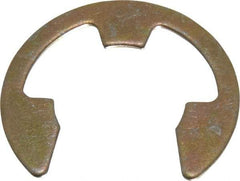 Rotor Clip - 0.835" Groove Diam, 63/64" Shaft Diam, Zinc Yellow Dichromate Steel, E Style External Retaining Rings - 0.056" Groove Width, 0.074" Groove Depth, 0.05" Ring Thickness, Grade 1060-1090 - Exact Tool & Supply