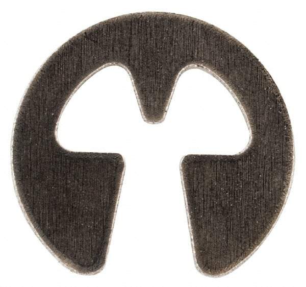 Rotor Clip - 0.079" Groove Diam, 7/64" Shaft Diam, Stainless Steel, E Style External Retaining Rings - 0.02" Groove Width, 0.015" Groove Depth, 0.015" Ring Thickness, Grade 15-7 Grade 632 - Exact Tool & Supply