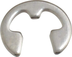 Rotor Clip - 0.127" Groove Diam, 11/64" Shaft Diam, Stainless Steel, E Style External Retaining Rings - 0.029" Groove Width, 0.022" Groove Depth, 0.025" Ring Thickness, Grade 15-7 Grade 632 - Exact Tool & Supply