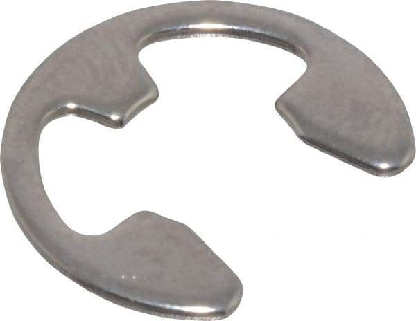 Rotor Clip - 0.303" Groove Diam, 3/8" Shaft Diam, Stainless Steel, E Style External Retaining Rings - 0.039" Groove Width, 0.036" Groove Depth, 0.035" Ring Thickness, Grade 15-7 Grade 632 - Exact Tool & Supply