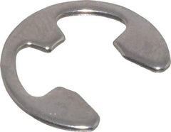 Rotor Clip - 0.303" Groove Diam, 3/8" Shaft Diam, Stainless Steel, E Style External Retaining Rings - 0.039" Groove Width, 0.036" Groove Depth, 0.035" Ring Thickness, Grade 15-7 Grade 632 - Exact Tool & Supply