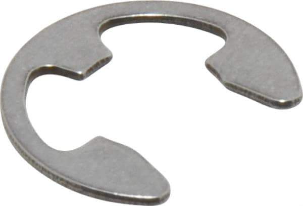 Rotor Clip - 0.343" Groove Diam, 7/16" Shaft Diam, Stainless Steel, E Style External Retaining Rings - 0.039" Groove Width, 0.047" Groove Depth, 0.035" Ring Thickness, Grade 15-7 Grade 632 - Exact Tool & Supply