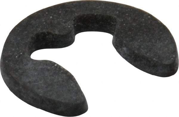 Rotor Clip - 1.9mm Groove Diam, 2.5 to 3mm Shaft Diam, Phosphate & Oil Steel, E Style External Retaining Rings - 0.54mm Groove Width, 0.5mm Ring Thickness, Grade 1060-1090 - Exact Tool & Supply