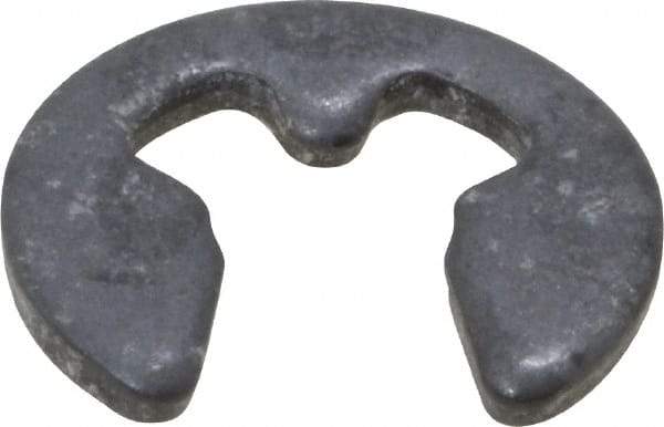 Rotor Clip - 2.3mm Groove Diam, 3 to 4mm Shaft Diam, Phosphate & Oil Steel, E Style External Retaining Rings - 0.64mm Groove Width, 0.6mm Ring Thickness, Grade 1060-1090 - Exact Tool & Supply