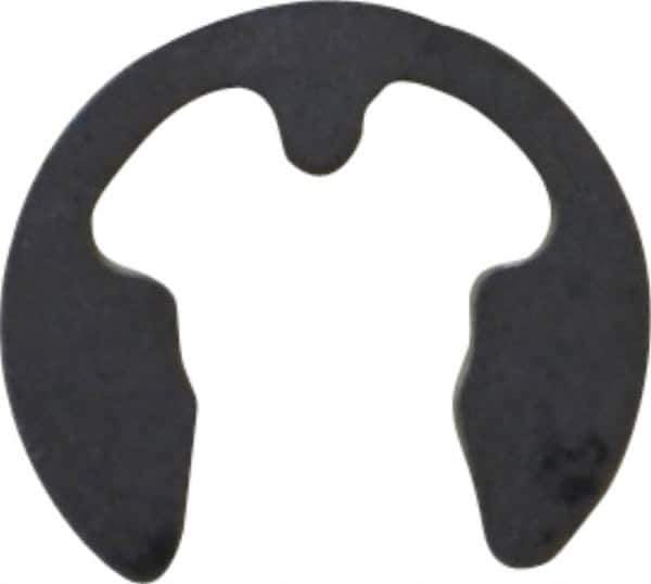 Rotor Clip - 5mm Groove Diam, 6 to 8mm Shaft Diam, Phosphate & Oil Steel, E Style External Retaining Rings - 0.74mm Groove Width, 0.7mm Ring Thickness, Grade 1060-1090 - Exact Tool & Supply