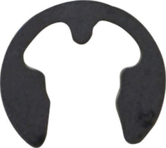 Rotor Clip - 5mm Groove Diam, 6 to 8mm Shaft Diam, Phosphate & Oil Steel, E Style External Retaining Rings - 0.74mm Groove Width, 0.7mm Ring Thickness, Grade 1060-1090 - Exact Tool & Supply