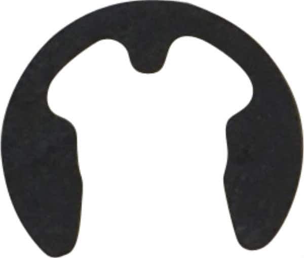 Rotor Clip - 6mm Groove Diam, 7 to 9mm Shaft Diam, Phosphate & Oil Steel, E Style External Retaining Rings - 0.74mm Groove Width, 0.7mm Ring Thickness, Grade 1060-1090 - Exact Tool & Supply