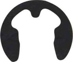Rotor Clip - 6mm Groove Diam, 7 to 9mm Shaft Diam, Phosphate & Oil Steel, E Style External Retaining Rings - 0.74mm Groove Width, 0.7mm Ring Thickness, Grade 1060-1090 - Exact Tool & Supply