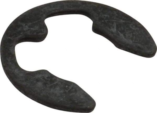 Rotor Clip - 12mm Groove Diam, 13 to 18mm Shaft Diam, Phosphate & Oil Steel, E Style External Retaining Rings - 1.35mm Groove Width, 1.3mm Ring Thickness, Grade 1060-1090 - Exact Tool & Supply