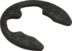 Rotor Clip - 12mm Groove Diam, 13 to 18mm Shaft Diam, Phosphate & Oil Steel, E Style External Retaining Rings - 1.35mm Groove Width, 1.3mm Ring Thickness, Grade 1060-1090 - Exact Tool & Supply