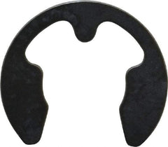 Rotor Clip - 8mm Groove Diam, 9 to 12mm Shaft Diam, Phosphate & Oil Steel, E Style External Retaining Rings - 1.05mm Groove Width, 1mm Ring Thickness, Grade 1060-1090 - Exact Tool & Supply